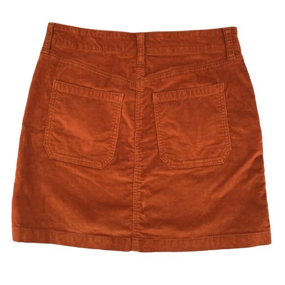 Old Navy Women's Burnt Orange Flat Front Slash Pockets Casual Mini Skirt Size 6 - Picture 2 of 8